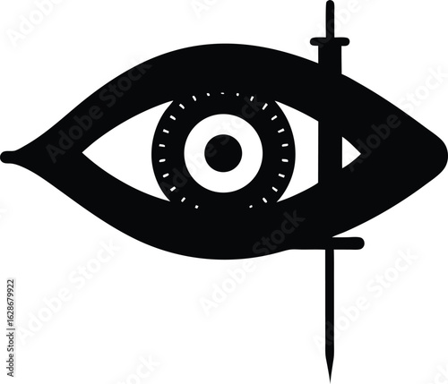 sewing machine needle eye on white background.eps