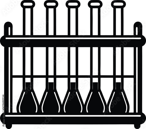 test tube rack on white background.eps