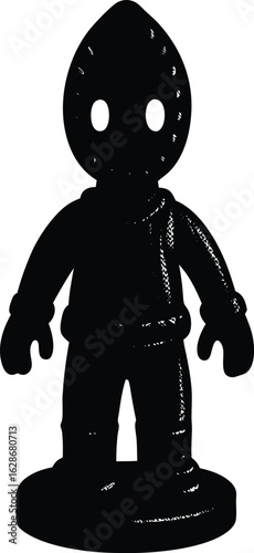 unpainted miniature figurine on white background.eps
