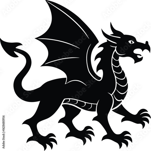 welsh dragon symbol on white background.eps
