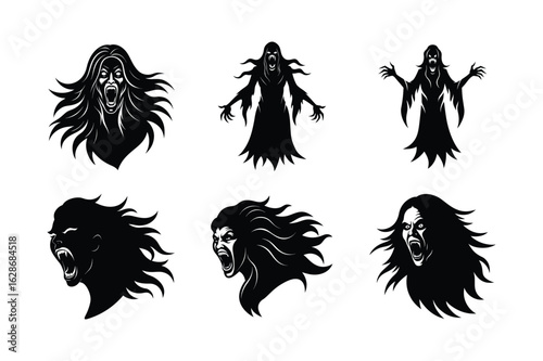 Banshee Vector Illustration on White Background