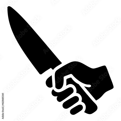 knife in hand icon vector