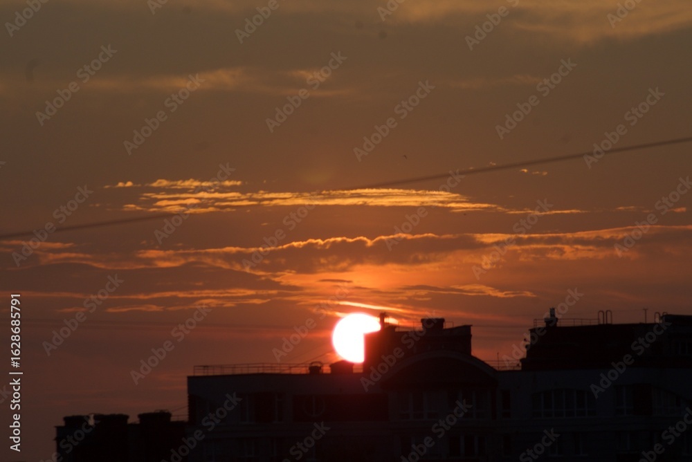 Fototapeta premium sunset over the city