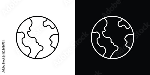 World icon. Thin line customizable illustration.