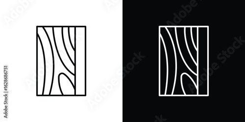 Wood board icon. Thin line customizable illustration.