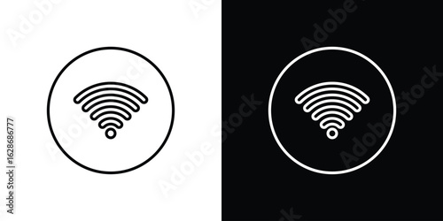 Wifi icon. Thin line customizable illustration.