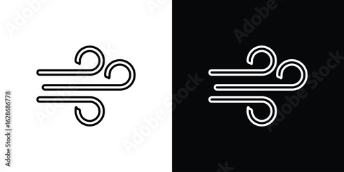 Wind icon. Thin line customizable illustration.