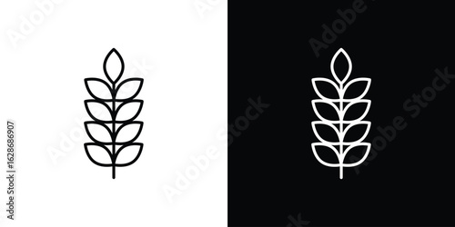 Wheat icon. Thin line customizable illustration.