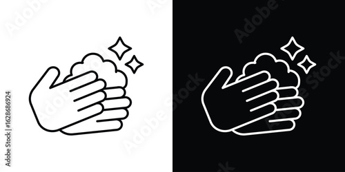 Wash your hands icon. Thin line customizable illustration.