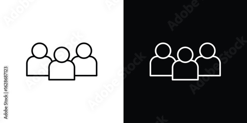 Users icon. Thin line customizable illustration.