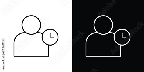 User time icon. Thin line customizable illustration.