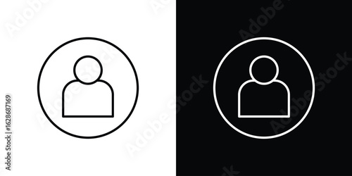 User icon. Thin line customizable illustration.