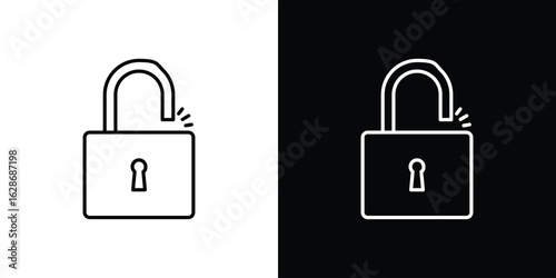 Unlock icon. Thin line customizable illustration.