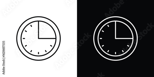Time quarter past icon. Thin line customizable illustration.