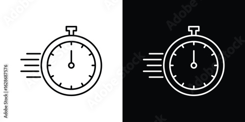 Time fast icon. Thin line customizable illustration.