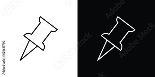 Thumbtack icon. Thin line customizable illustration.