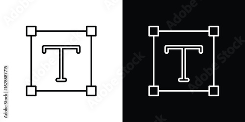 Text icon. Thin line customizable illustration.