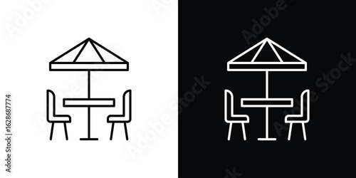 Terrace icon. Thin line customizable illustration.