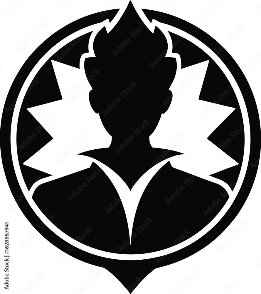 black silhouette a brand identity icon on white ba.eps