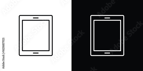 Tablet icon. Thin line customizable illustration.