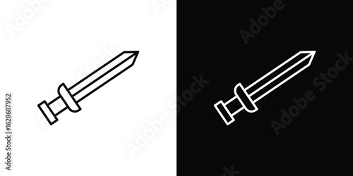 Sword icon. Thin line customizable illustration.