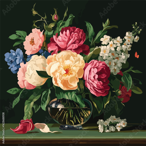 Elegant Valentine's Day Floral Still Life