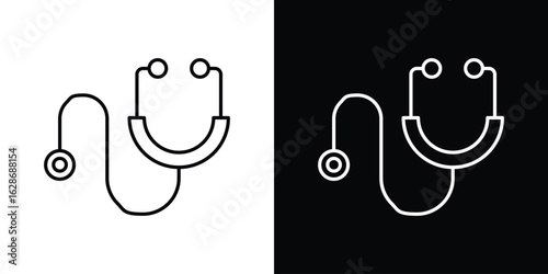 Stethoscope icon. Thin line customizable illustration.