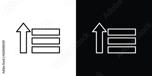 Sort amount up icon. Thin line customizable illustration.