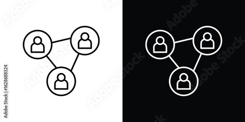 Social network icon. Thin line customizable illustration.