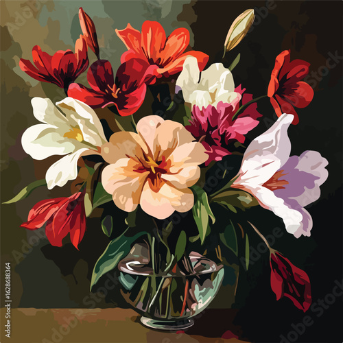 Elegant Valentine's Day Floral Still Life