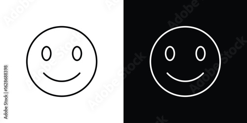 Smile icon. Thin line customizable illustration.
