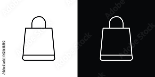 Shopping bag icon. Thin line customizable illustration.