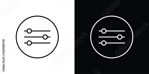 Settings sliders icon. Thin line customizable illustration.