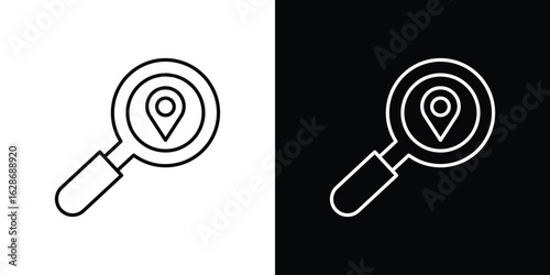 Search Location icon. Thin line customizable illustration.