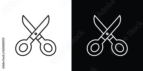 Scissors icon. Thin line customizable illustration.