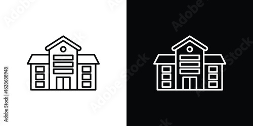 school icon. Thin line customizable illustration.