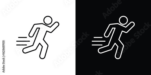 Running icon. Thin line customizable illustration.
