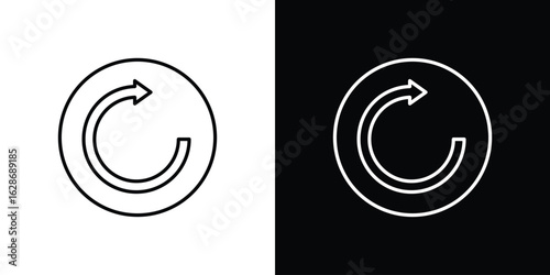 Rotate right icon. Thin line customizable illustration.