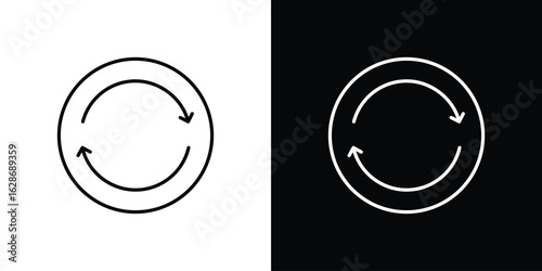 Refresh icon. Thin line customizable illustration.