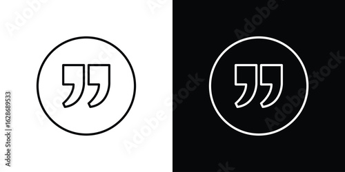 Quote right icon. Thin line customizable illustration.