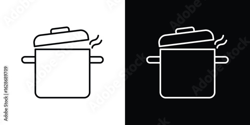 Pot icon. Thin line customizable illustration.