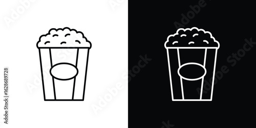 Popcorn icon. Thin line customizable illustration.
