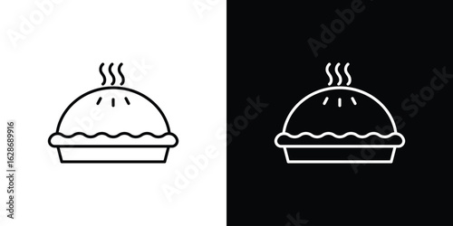 Pie icon. Thin line customizable illustration.