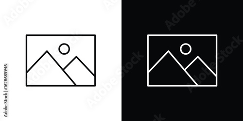 Picture icon. Thin line customizable illustration.