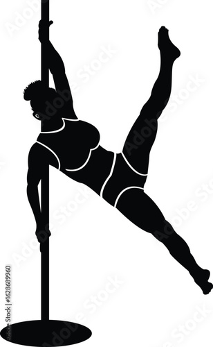 Pole Dancer Design Isolated on transparent background