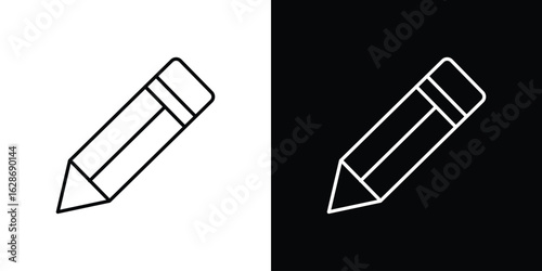 Pencil icon. Thin line customizable illustration.