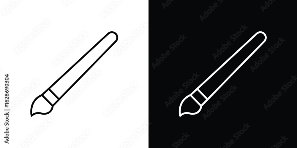 Obraz premium Paint brush icon. Thin line customizable illustration.