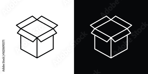 Open box icon. Thin line customizable illustration.