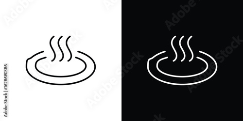 Onsen icon. Thin line customizable illustration.
