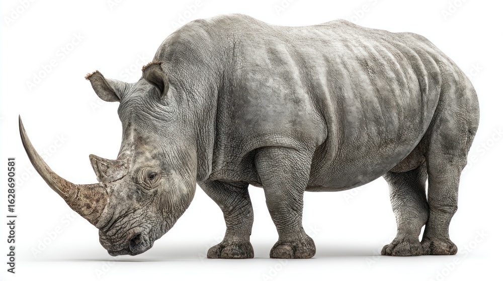 Obraz premium Gray rhino in profile view